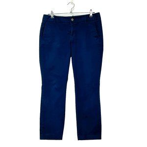 J.Crew Frankie Womens Navy Blue Chino Pants Straight Leg 4 Pkt Ankle Size 10
